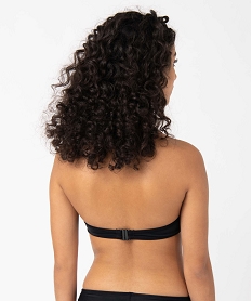 haut de maillot de bain femme forme corbeille effet drape noirD522101_3