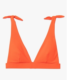 haut de bain femme triangle en maille texturee orange haut de maillots de bainD522801_4