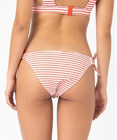 haut de maillot de bain femme forme triangle a rayures rouge haut de maillots de bainD522901_2
