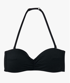haut de maillot de bain femme forme bandeau avec bretelles amovibles noirD523101_4