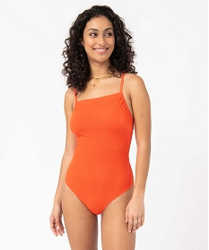 maillot de bain femme une piece en maille texturee orangeD523401_2