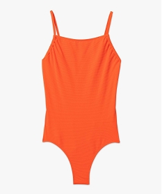 maillot de bain femme une piece en maille texturee orangeD523401_4