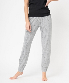 GEMO Pantalon de pyjama imprimé avec bas élastiqué femme Imprimé