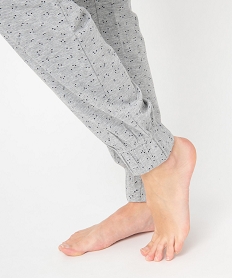 pantalon de pyjama imprime avec bas elastique femme gris bas de pyjamaD524101_2