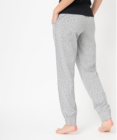 pantalon de pyjama imprime avec bas elastique femme gris bas de pyjamaD524101_3