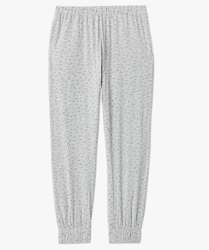 pantalon de pyjama imprime avec bas elastique femme gris bas de pyjamaD524101_4