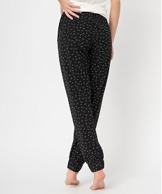 pantalon de pyjama imprime avec bas elastique femme noir bas de pyjamaD524201_3