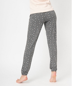 pantalon de pyjama en maille fine avec bas resserre femme gris bas de pyjamaD524301_3