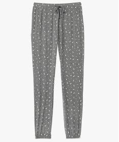 pantalon de pyjama femme en maille fine avec bas resserre grisD524301_4
