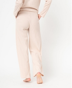 bas de pyjama femme large en maille cotelee extra douce beige bas de pyjamaD524501_3