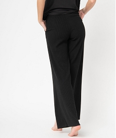 bas de pyjama large en maille cotelee extra douce femme noir bas de pyjamaD524601_3