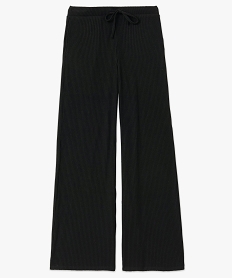 bas de pyjama large en maille cotelee extra douce femme noir bas de pyjamaD524601_4
