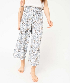 bas de pyjama femme fluide a motif fleuri imprimeD525601_2