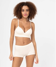 soutien-gorge push-up en maille cotelee beige soutien gorge avec armaturesD526801_3