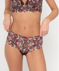 tanga femme en dentelle a motifs fleuris imprimeD528301_1