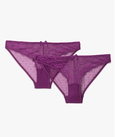 culotte en dentelle et tulle femme (lot de 2) violet culottesD529101_4