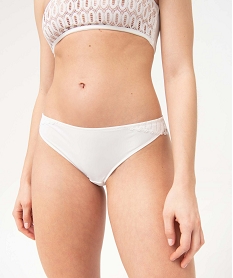 GEMO Culotte en dentelle et microfibre femme Beige