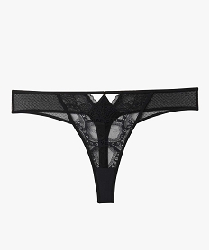 string femme grande taille en dentelle et tulle avec decoupes fantaisie noir strings tangasD530601_4