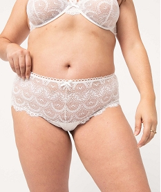 string femme grande taille en dentelle taille haute blancD531201_1