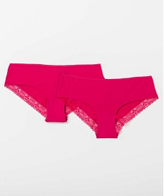 shorty femme en microfibre et dentelle (lot de 2) rose shortiesD531901_3