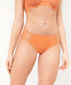 shorty femme en microfibre et dentelle orange shortiesD532701_1