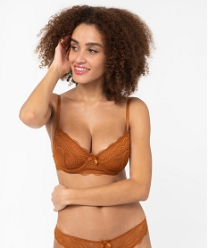 soutien-gorge forme corbeille en dentelle femme brunD534001_1