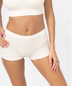GEMO Boxer en maille extensible femme blanc chine