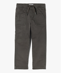 pantalon garcon a taille elastiquee et grandes poches plaquees gris pantalonsD538901_1