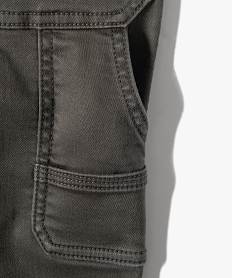 pantalon garcon a taille elastiquee et grandes poches plaquees grisD538901_2