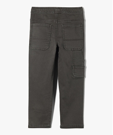 pantalon garcon a taille elastiquee et grandes poches plaquees gris pantalonsD538901_3