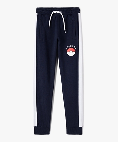 pantalon de jogging garcon avec bandes contrastantes - pokemon bleu pantalonsD539201_1