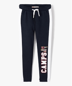 GEMO Pantalon de jogging garçon bicolore avec motif brodé - Camps United Bleu