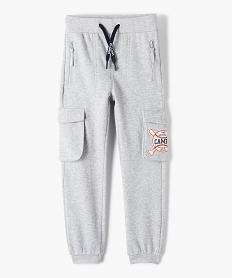 GEMO Pantalon de jogging garçon avec poches sur les cuisses - Camps United Gris