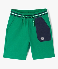 bermuda garcon en maille avec poche contrastante vert shorts bermudas et pantacourtsD539701_1