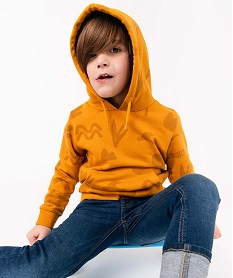 sweat garcon a capuche en molleton imprime dinosaure imprime sweatsD539901_1