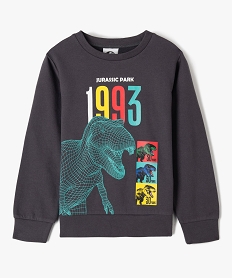 tee-shirt garcon a manches longues imprime - jurassic park gris sweatsD540601_1