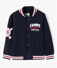 GEMO Sweat garçon avec fermeture pression et finitions tricolores - Camps United Bleu