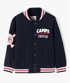 sweat garcon avec fermeture pression et finitions tricolores - camps united bleuD540701_1