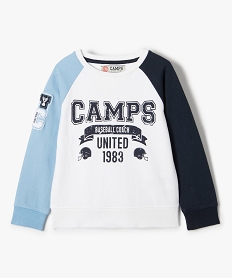 sweat garcon tricolore avec inscription - camps united blanc sweatsD540801_1