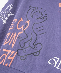 sweat garcon avec imprime skate-board violetD540901_2