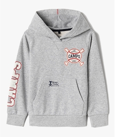 sweat garcon a capuche avec surpiqures contrastantes - camps united gris sweatsD541101_1