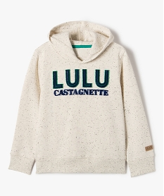 sweat garcon a capuche avec inscription en relief - lulucastagnette beigeD541301_1