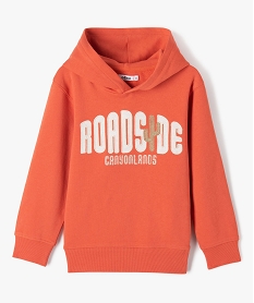 GEMO Sweat garçon à capuche avec inscription brodée Orange