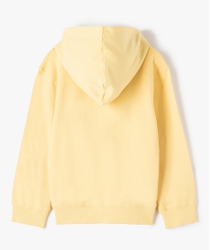 sweat garcon zippe a capuche et motif en relief jaune sweatsD541901_3