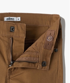 pantalon garcon coupe skinny en toile extensible brun pantalonsD543601_3