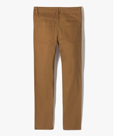 pantalon garcon coupe skinny en toile extensible brun pantalonsD543601_4