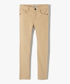 GEMO Pantalon garçon coupe skinny en toile extensible blanc chine