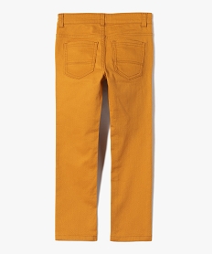pantalon garcon uni coupe slim extensible jaune pantalonsD543801_3