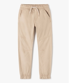 GEMO Pantalon garçon en toile avec taille et chevilles élastiquées Beige