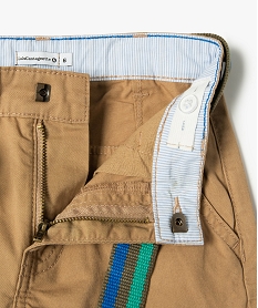 bermuda garcon en toile avec poches a rabat et ceinture - lulucastagnette beigeD544301_2